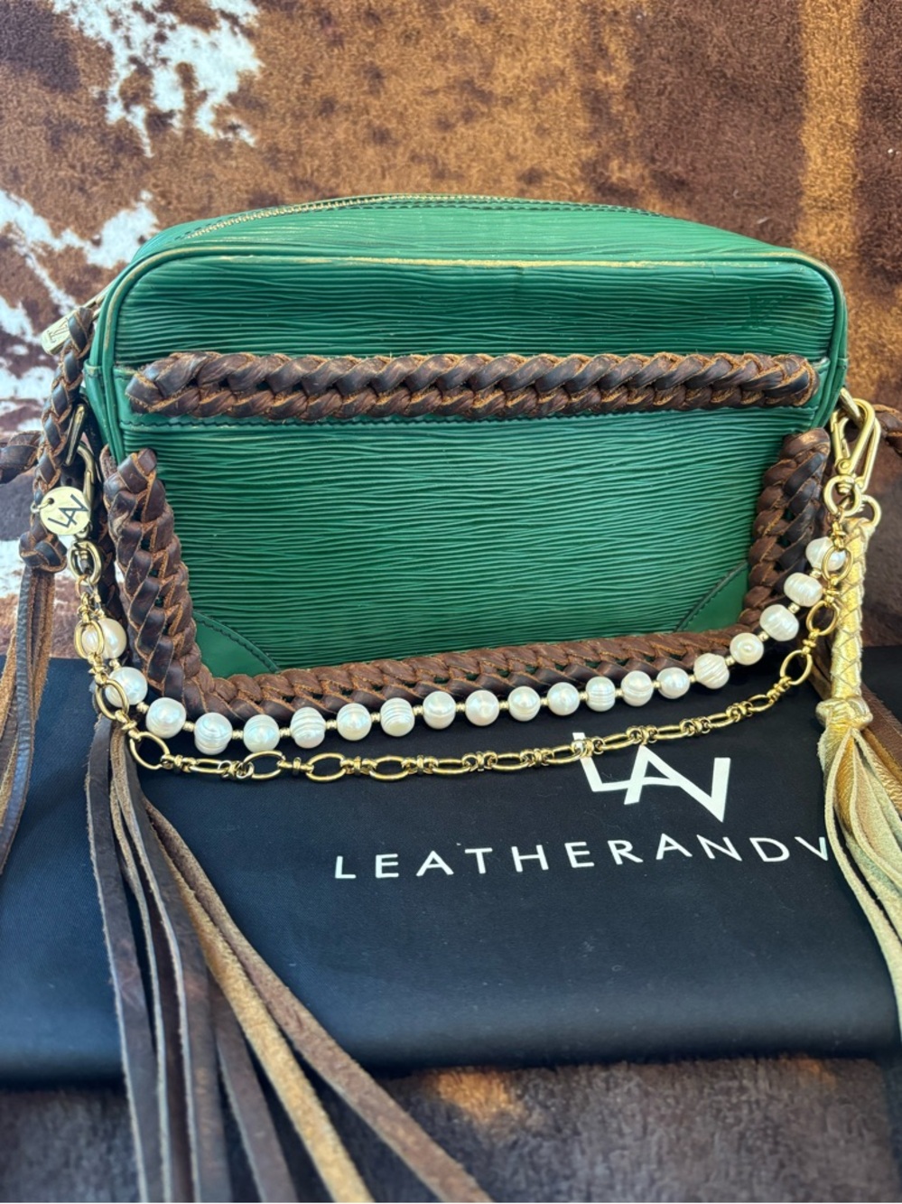 Vintage LV green epi Trocadero 27 - embellished by Leather & Vodka